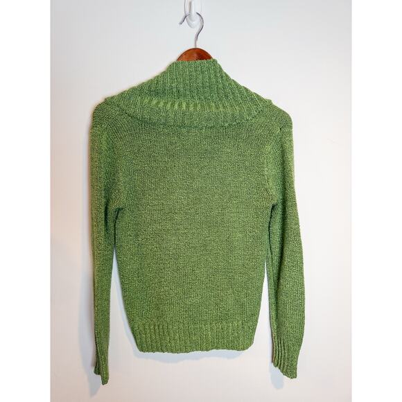 St. John’s Bay 2010s Green Cowl Neck Knit Pullover Sweater Medium - Picture 6 of 8